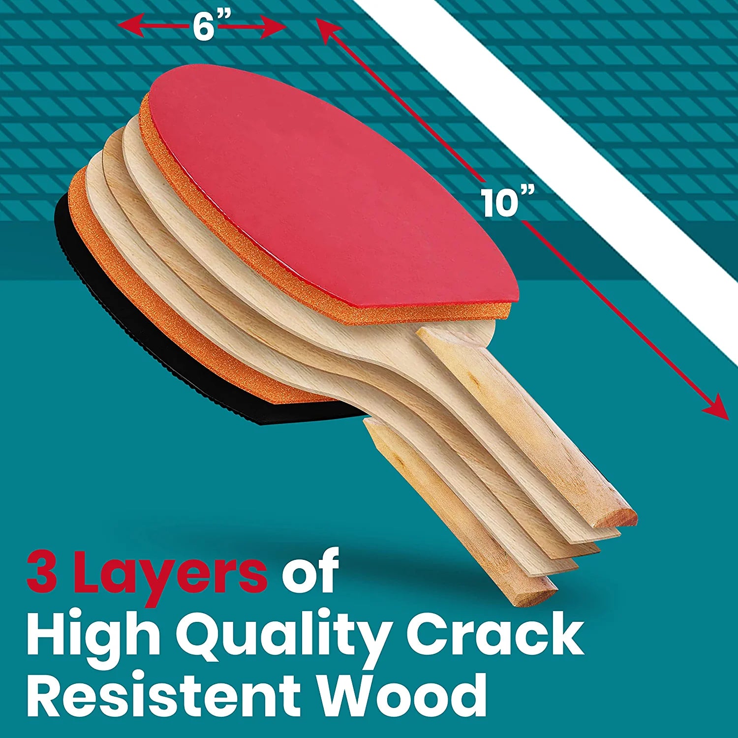 4 Ping Pong Rackets Table Tennis Paddle Set F410
