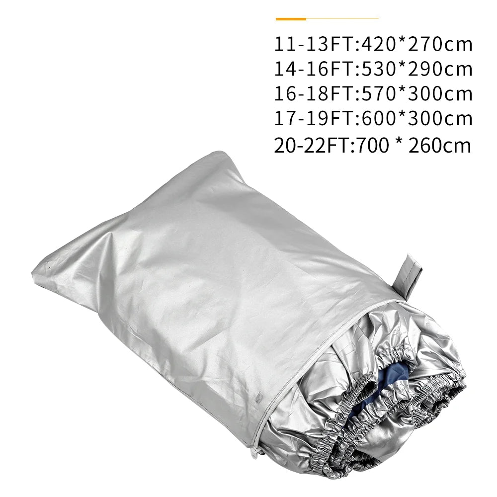 Boat Cover Waterproof Heavy Duty 300D Oxford Fabric Silver Reflective 20-22FT B2870