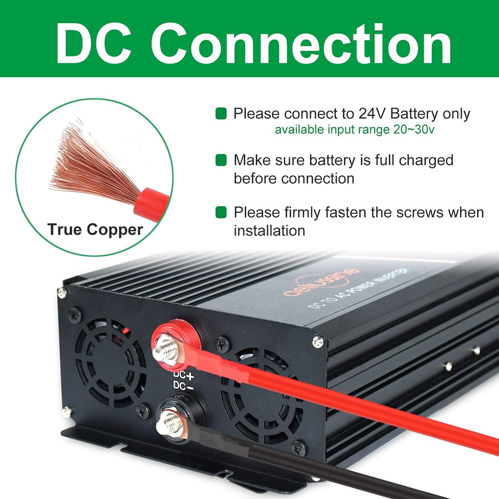 2000W Pure Sine Wave Power Inverter 12V DC to AC 110V 120V Surge 4000 Watt with LED Display Q69388