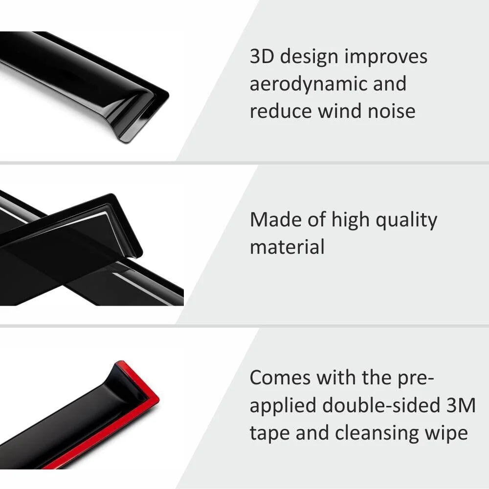 Glass Tape-on Rain Guards for Toyota Corolla Sedan, 4 Pieces S668