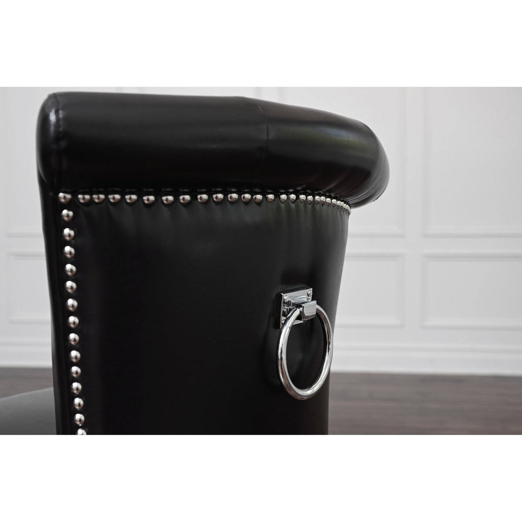Faux Leather Dining Chair Set of 2 Grey O3948
