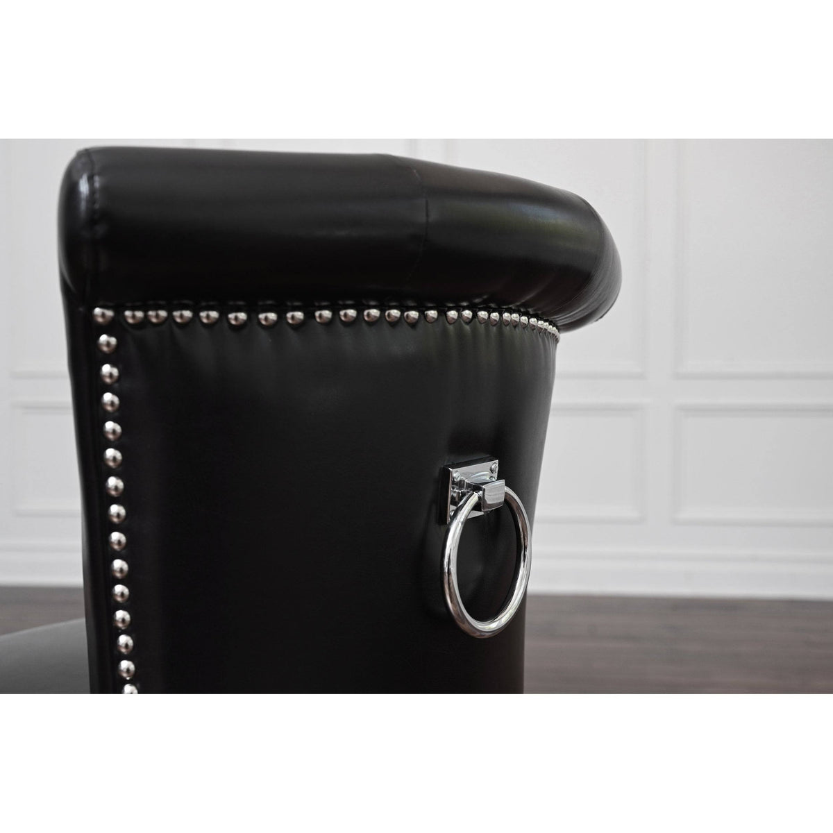 Faux Leather Dining Chair Set of 2 Grey O3948
