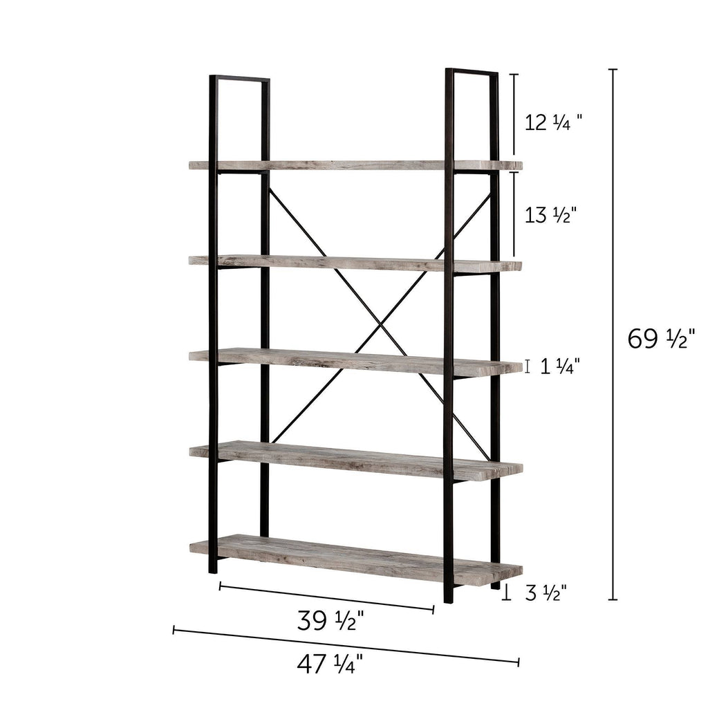 5-Shelf Shelving Unit Driftwood Gray R6065
