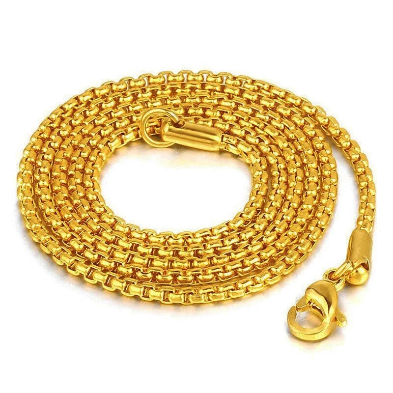 18k Gold Figaro Chain Necklace with Dragon Pendant F6968