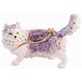 White Cat Gold Plating Trinket Box D22482
