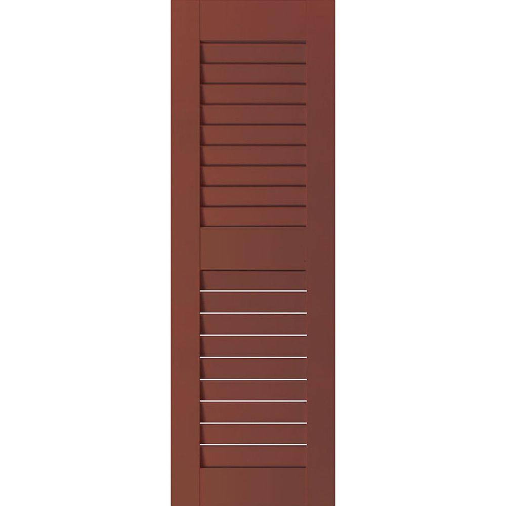 18 in. x 25 in. Real Wood Western Red Cedar Louvered Shutters Pair I162