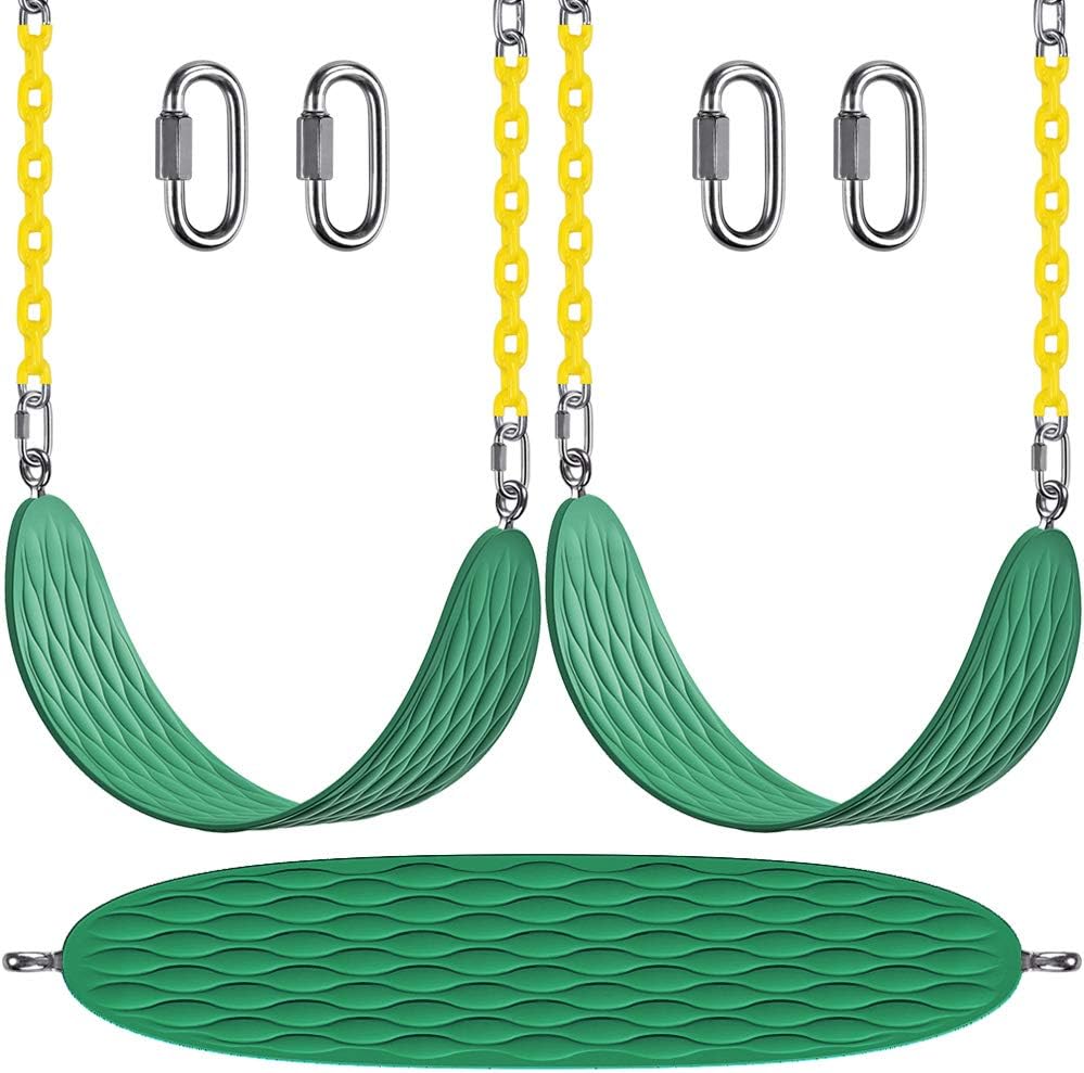 Green Heavy Duty Swing Seats with 66'' Chain, 27.2'' Seat Width, 600LB Capacity, Pack of 2 R683