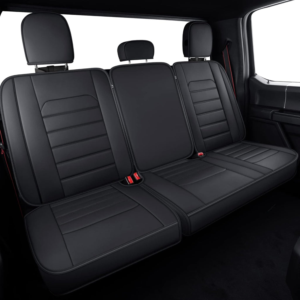 Black Waterproof Faux Leather Seat Covers O112677