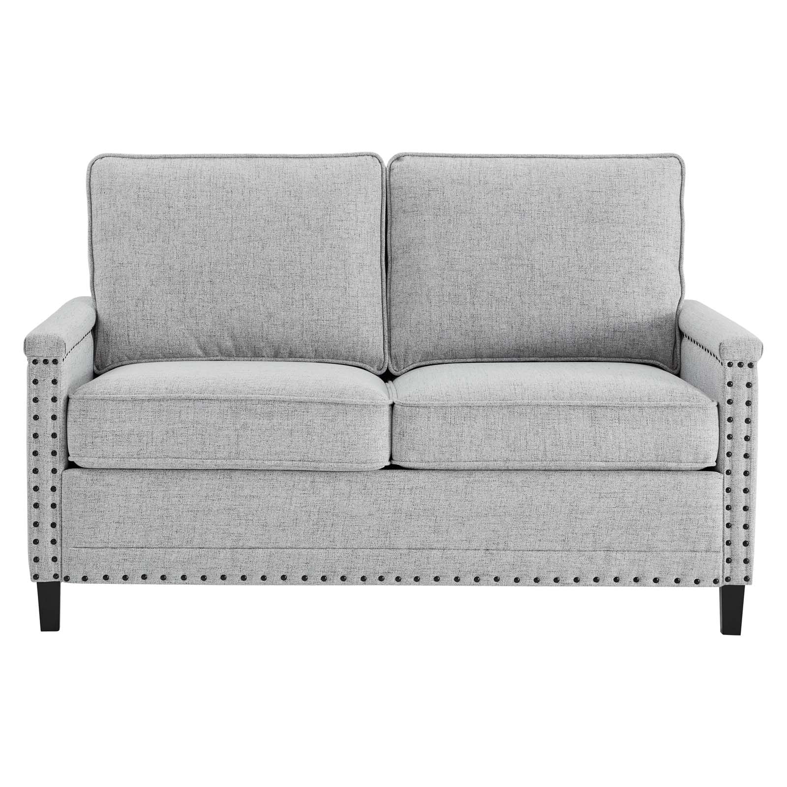 Light Gray Upholstered Fabric Loveseat C916
