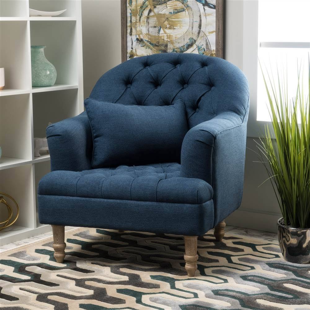 Tufted Club Chair in Dark Blue B7452