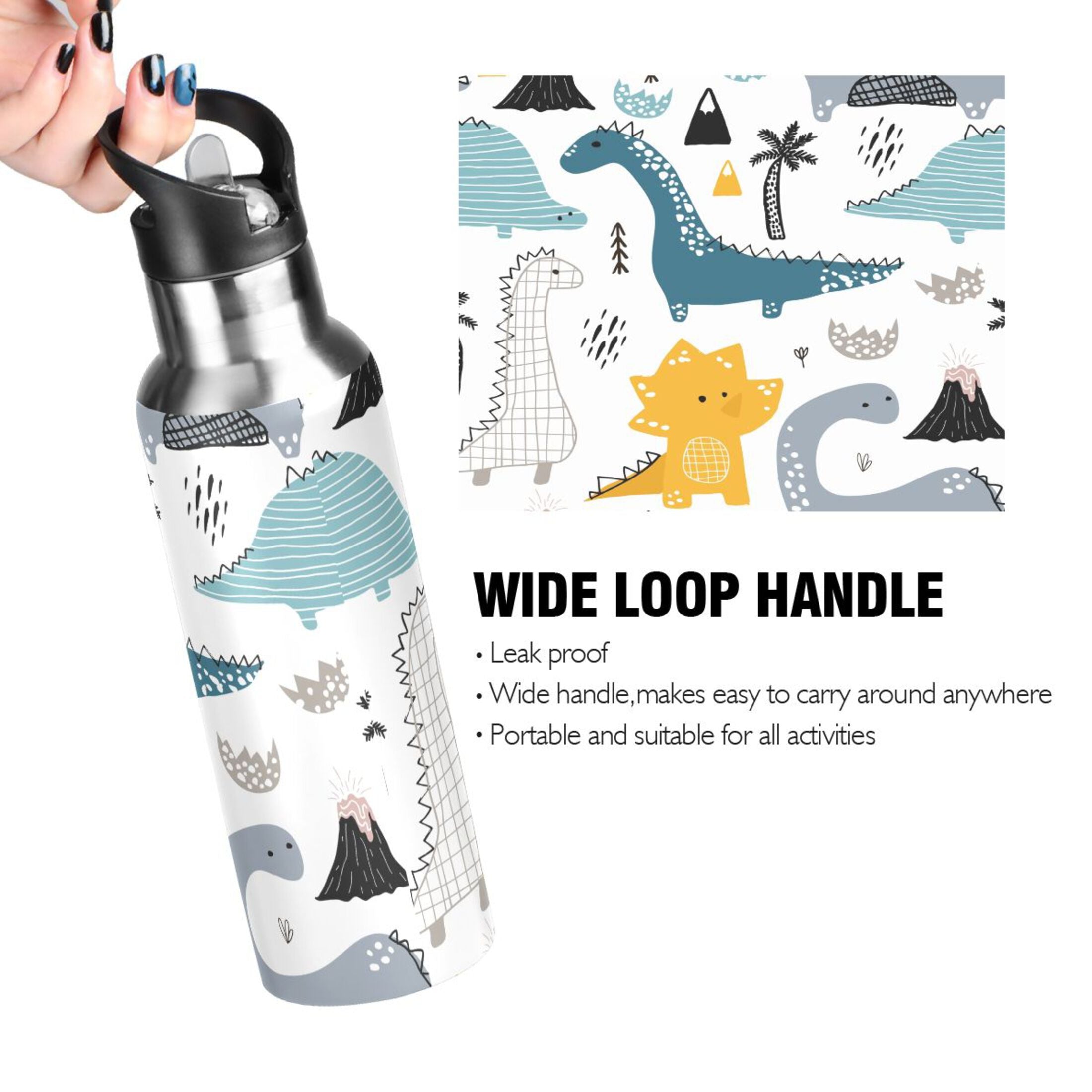 Stainless Steel Water Bottle with Straw Lid Vacuum Insulated 20 OZ Y499