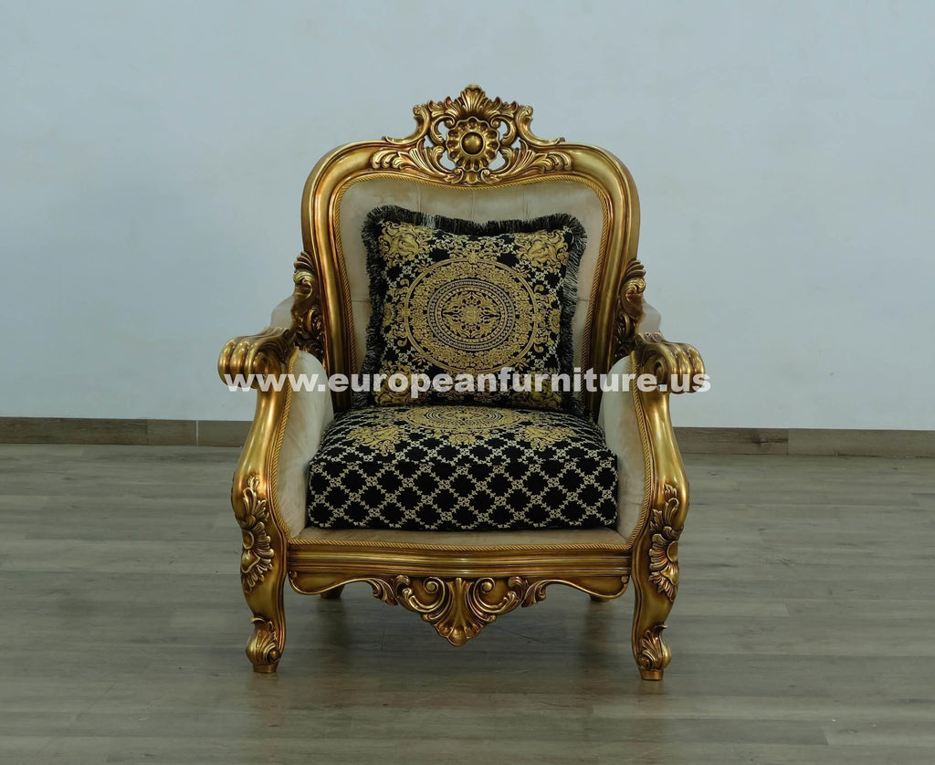 Antique-Bronze Jacquard Chair Set 2 U531461