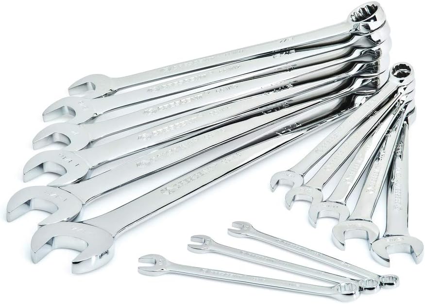 14 Pc. 12 Point SAE Combination Wrench Set with Tool Roll B965