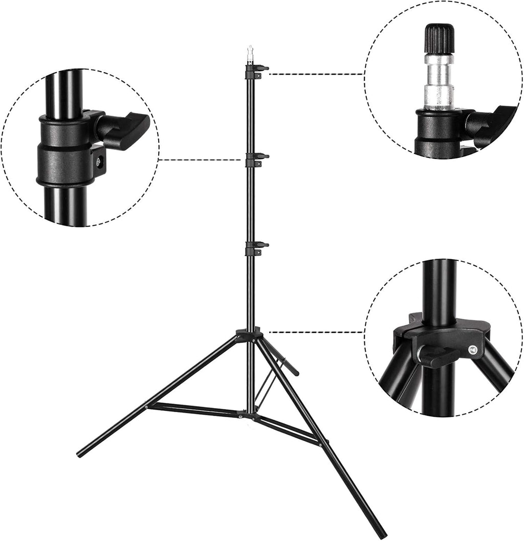 Portable 8.5ft Tall Adjustable Photography Backdrop Stand with 4 Spring Clamps & Carrying Bag W287055