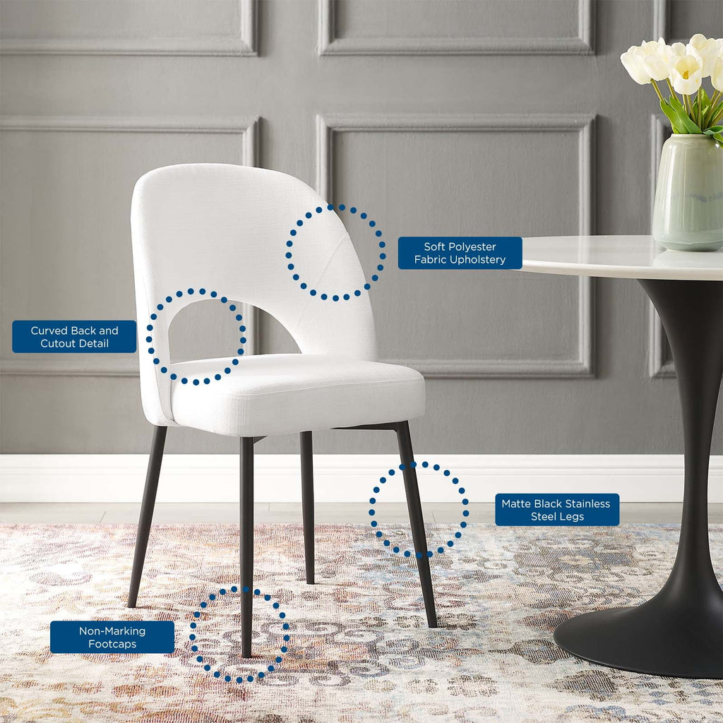 Black White Upholstered Fabric Dining Side Chair Q977344