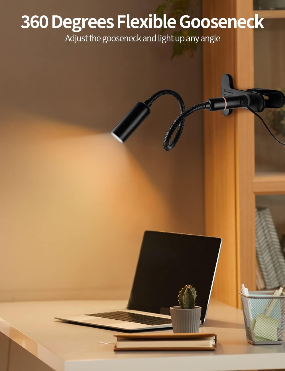 LED Desk Lamp 4W Table Lamp Touch Control 3 Brightness Flexible Gooseneck Metal Lamp W1281