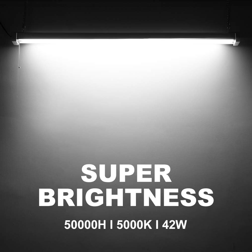 10 Pack 4ft LED Shop Light, 48 Inch Linkable Integrated Fixture, 42W, 5000K O617