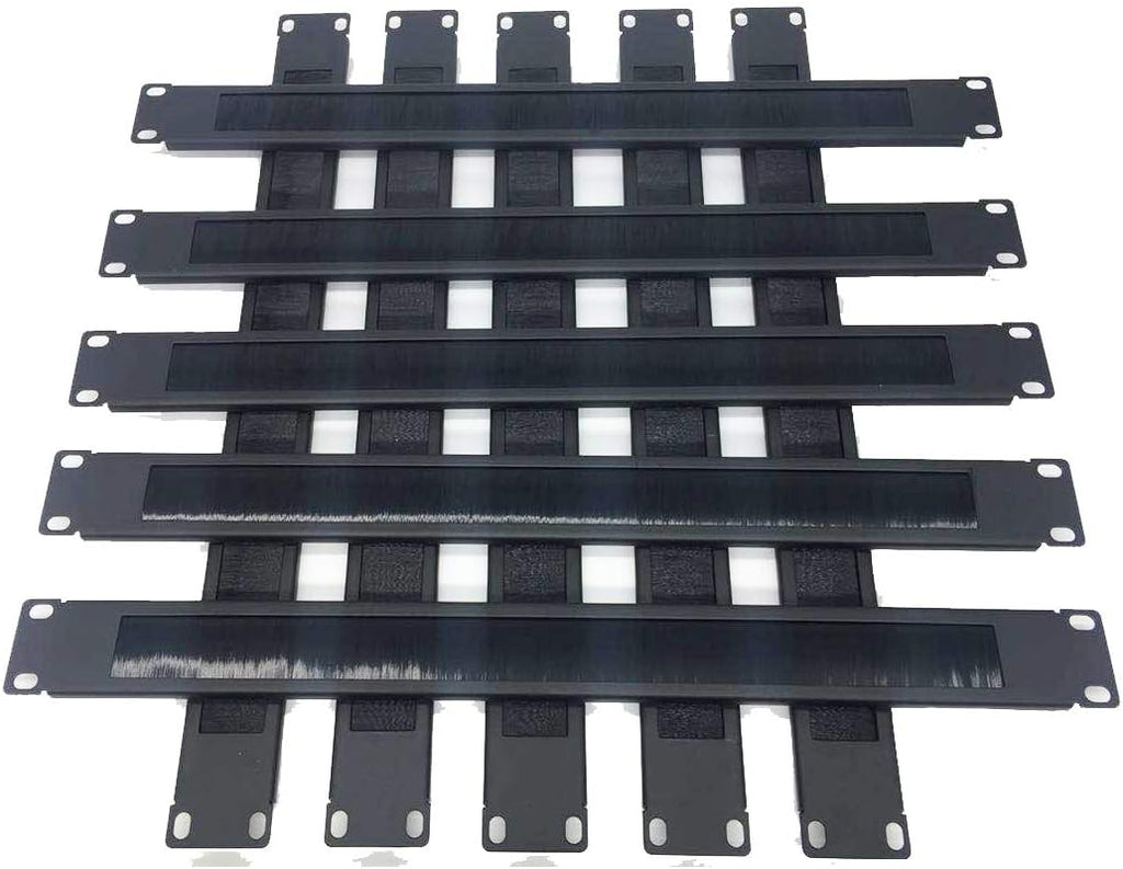 10 Pack 1U Horizontal Rack Mount Cable Management Panel with Cable Entry Brush O586643