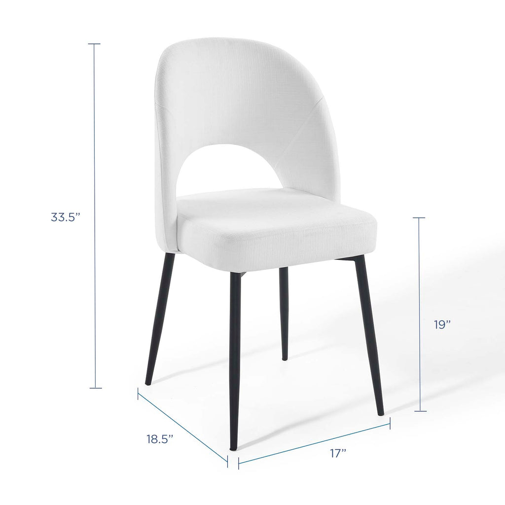 Black White Upholstered Fabric Dining Side Chair Q977344