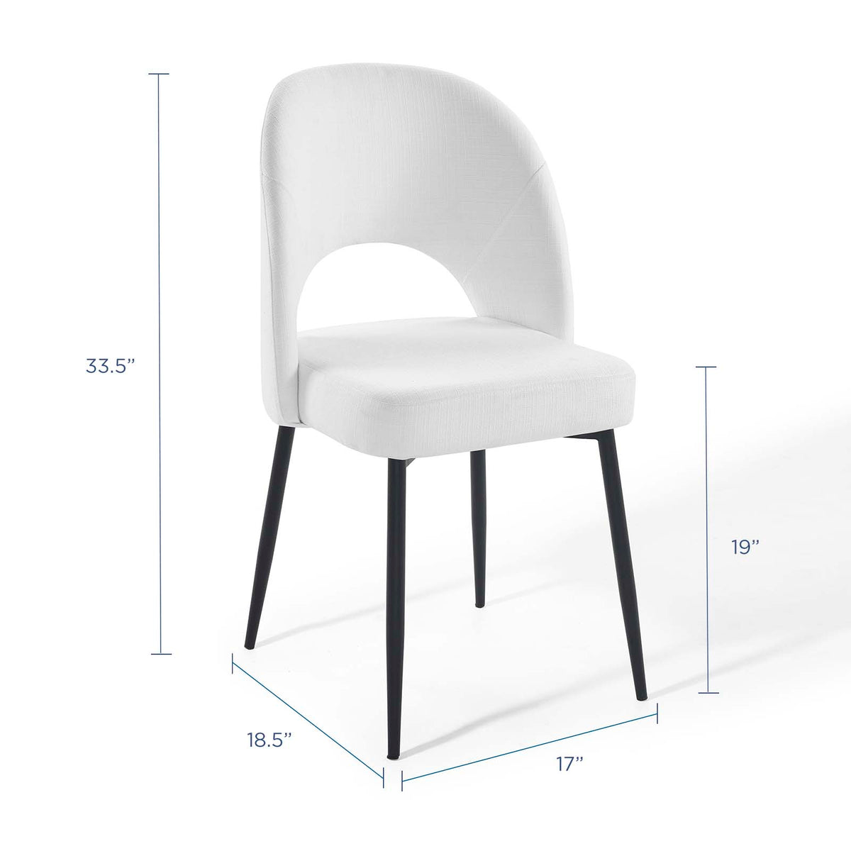 Black White Upholstered Fabric Dining Side Chair Q977344