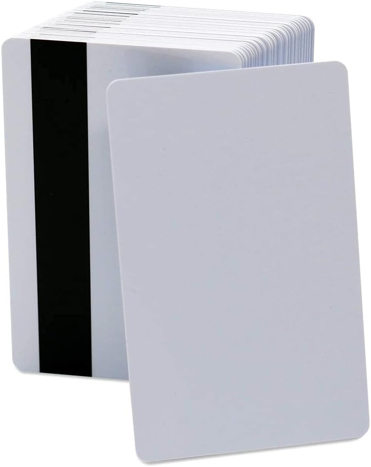 100 Pack White PVC Cards with Magnetic Stripe R255486