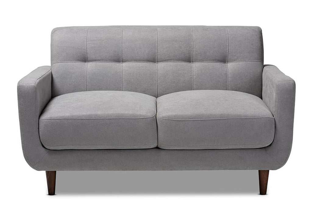Light Grey Fabric Upholstered Loveseat A9620