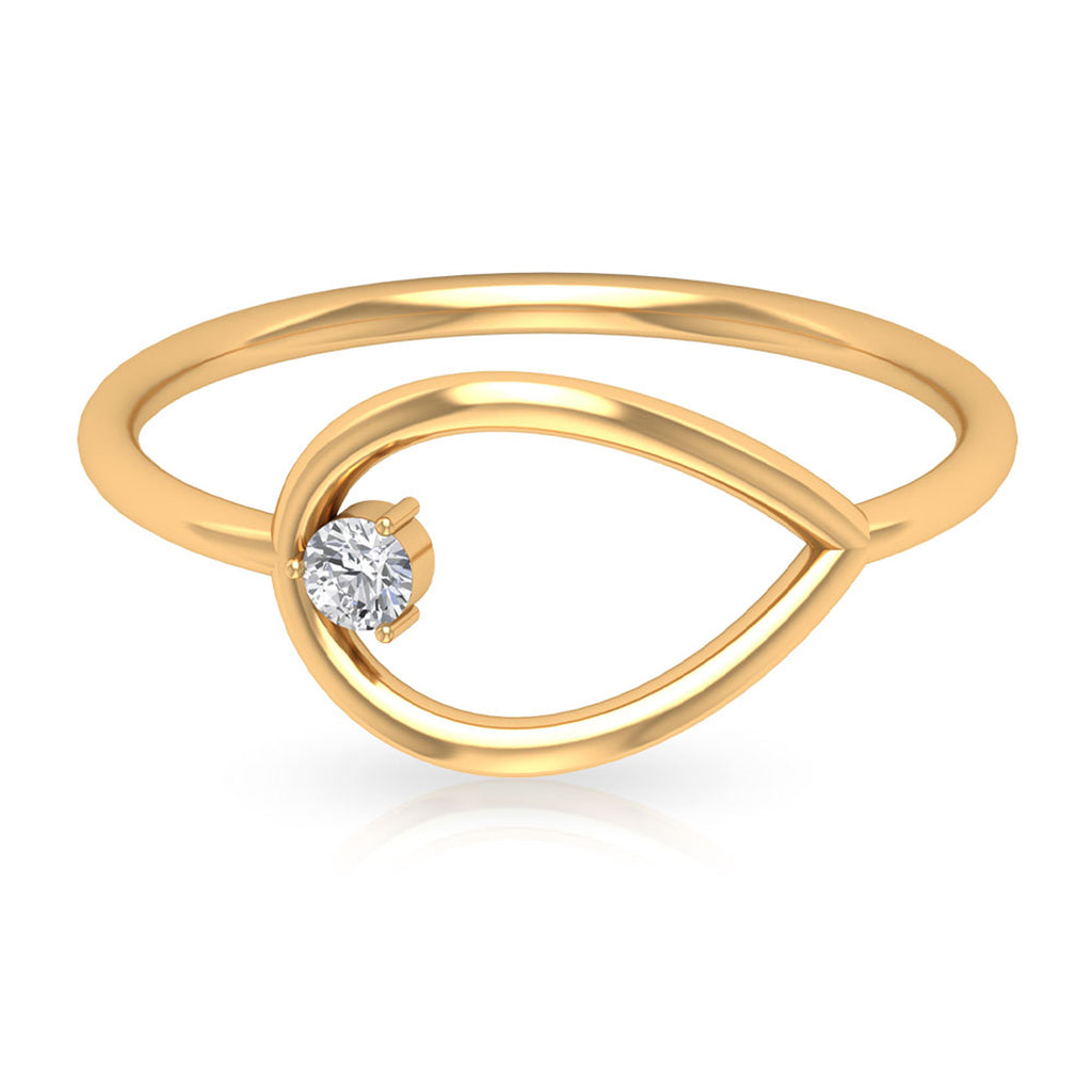 18K Yellow Gold Open Teardrop Ring J799341