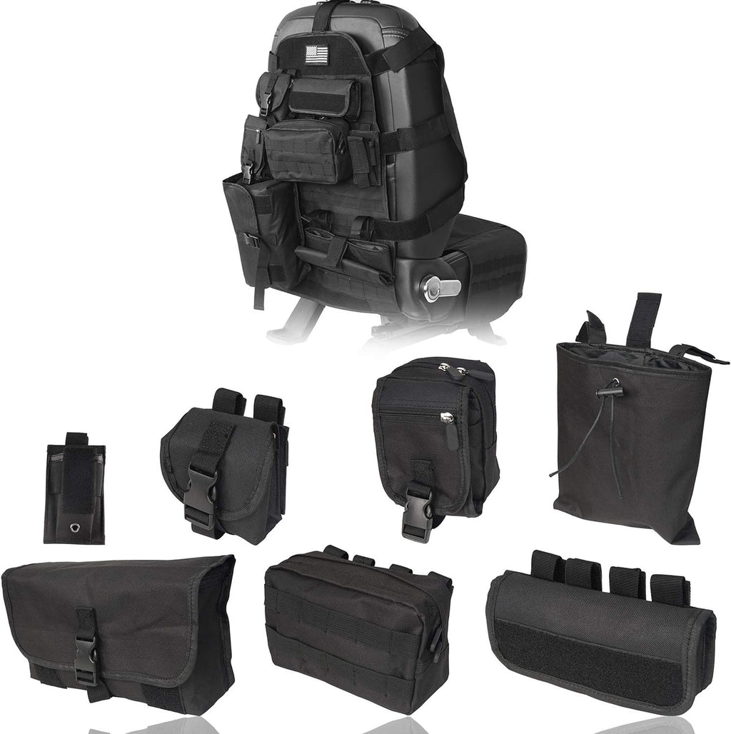 Molle Seat Back Organizer with Multi Pocket Pouch Bag D746610