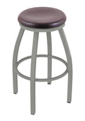 30x22 Bar Stool with Anodized Nickel Finish, Dark Cherry Oak Seat D92558