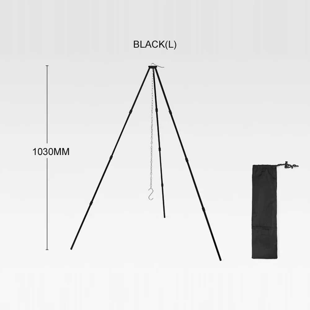 Portable Aluminum Alloy Campfire Tripod Folding Bracket Z9494