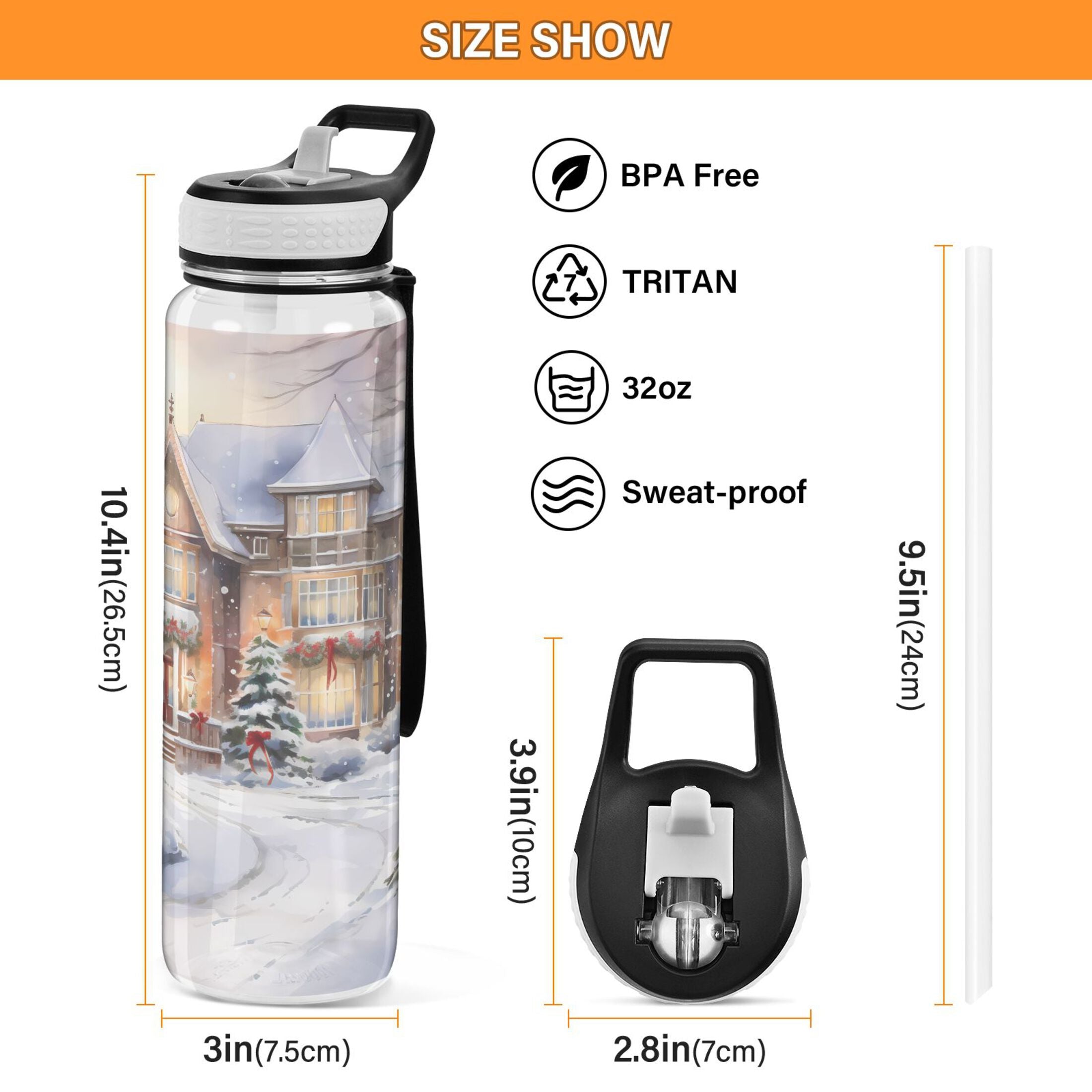 32oz Tritan Water Bottle with Straw P50595