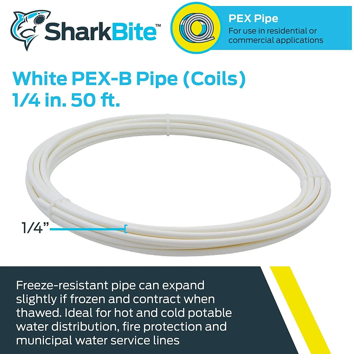 50 Feet Coil White PEX Pipe Tubing C96289