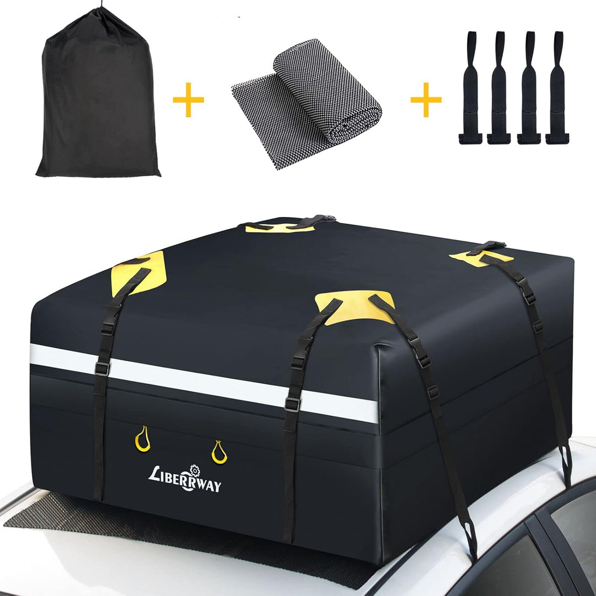 Rooftop Cargo Carrier 15 Cubic Feet Waterproof Roof Rack Cargo Bag with Anti-Slip Mat A670