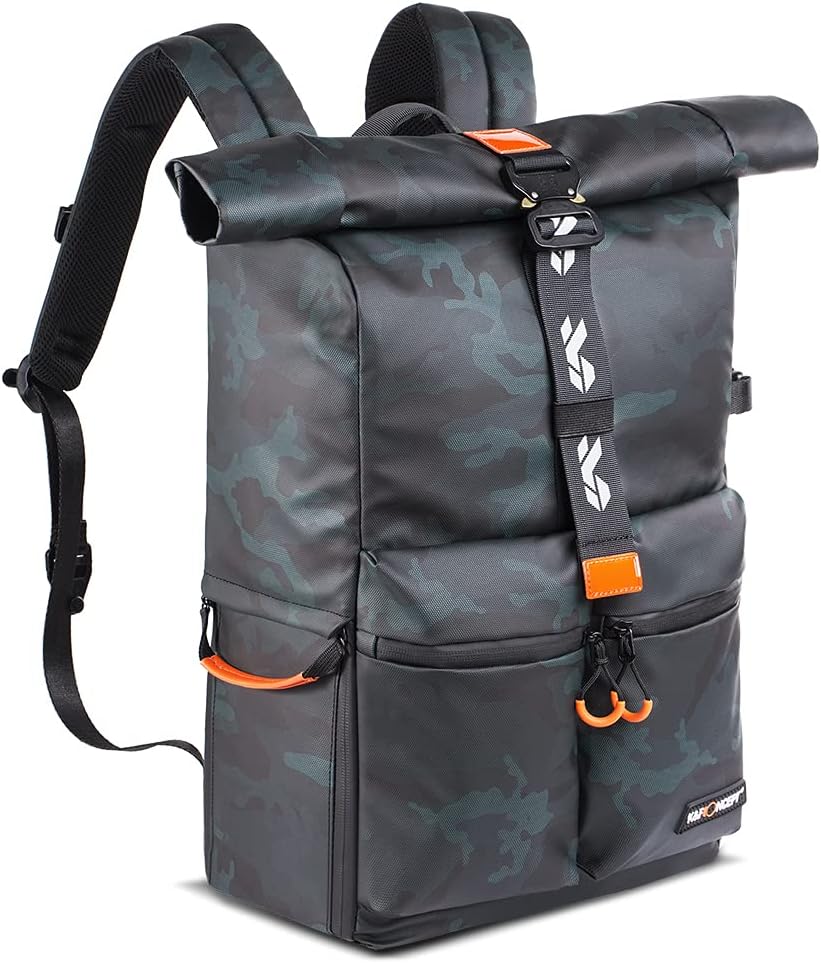 Waterproof Camera Backpack with 15.6 Laptop Compartment and Rain Cover S4705