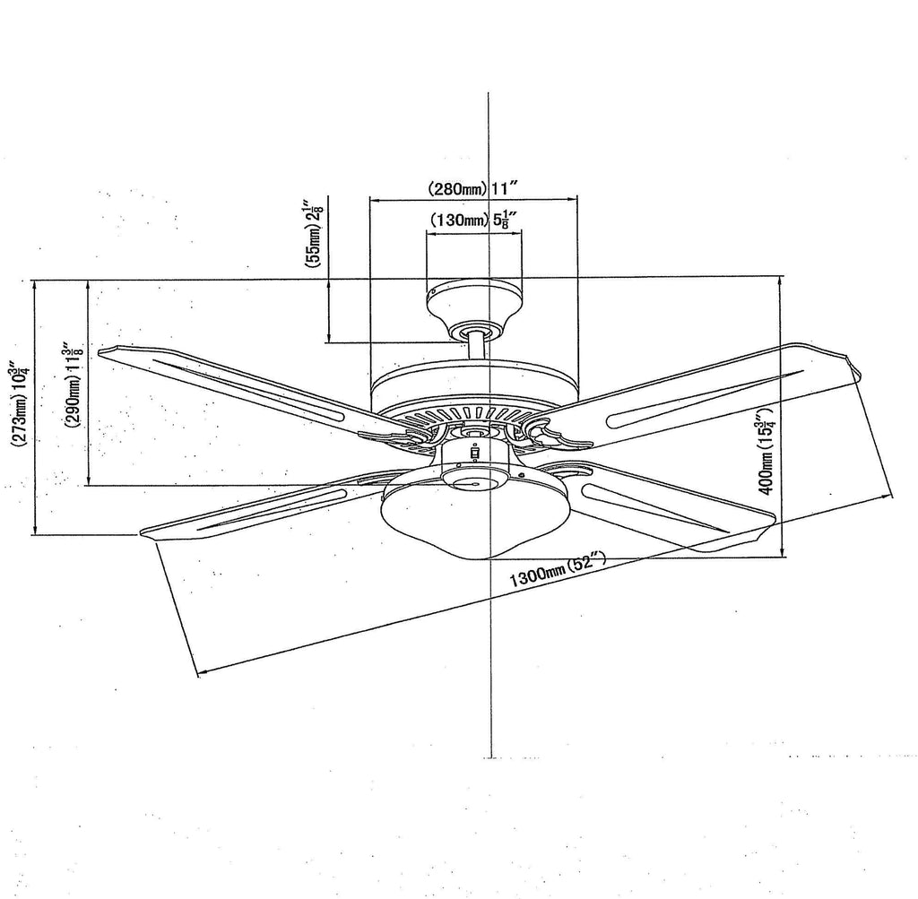 52 inch White Ceiling Fan M994666