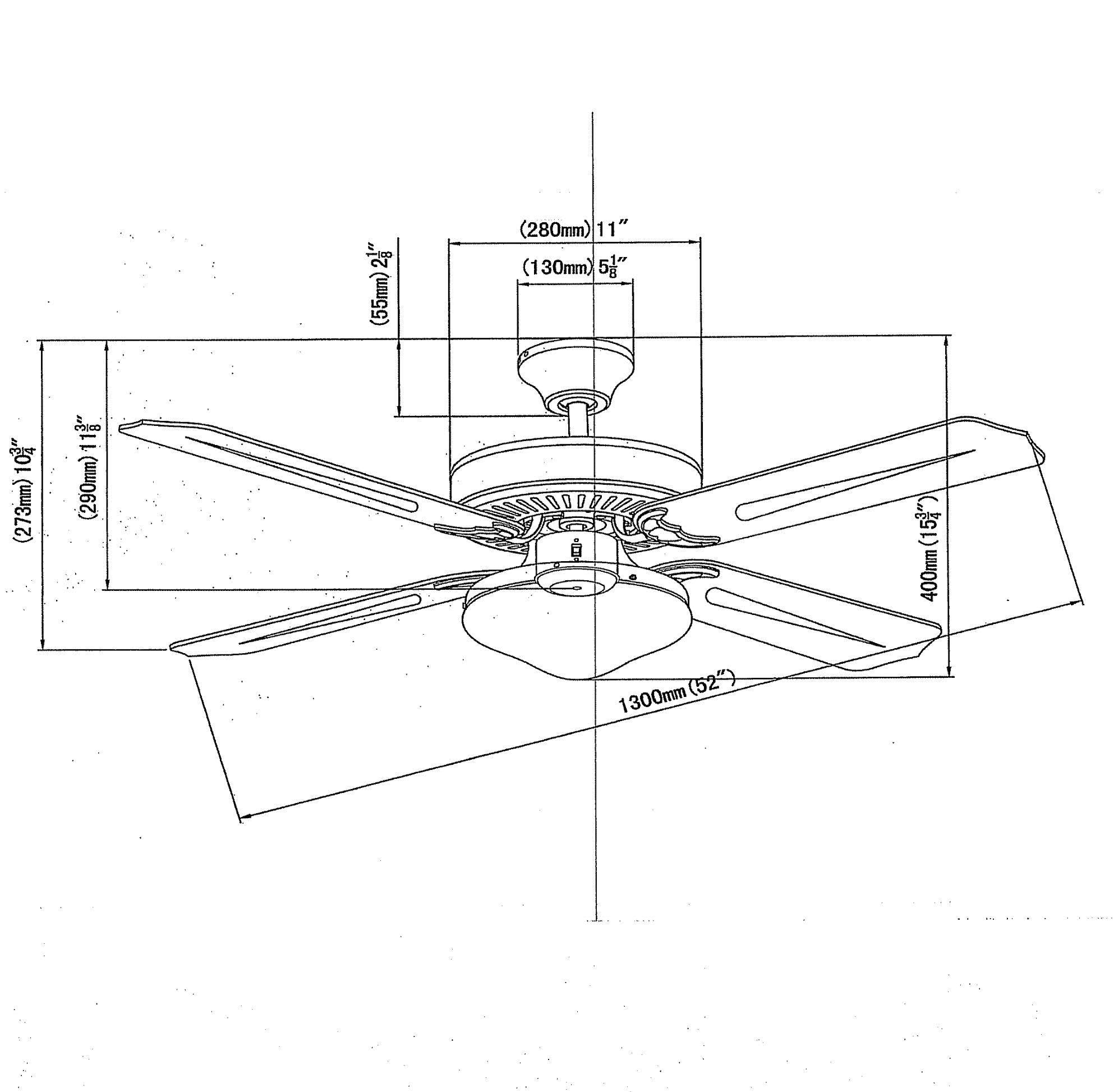 52 inch White Ceiling Fan M994666