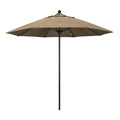 9 ft. Stone Black Aluminum Patio Umbrella with Fiberglass Ribs S9915