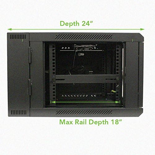 9U Wall-Mount Network Cabinet Enclosure with Glass Front Door H941