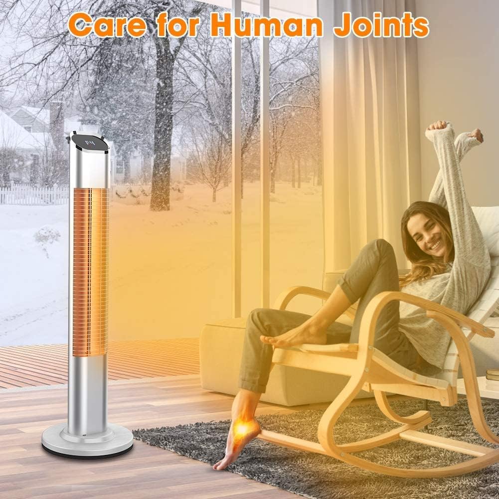 Electric Infrared Standing Patio Heater with Remote Control C265495