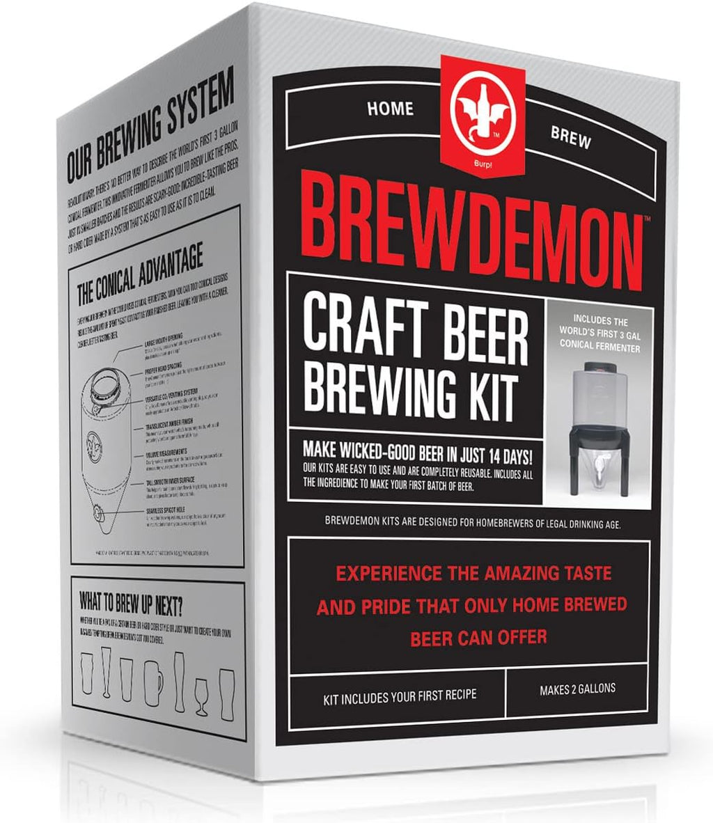 Craft Beer Brewing Kit with Bottles and Conical Fermenter E76606
