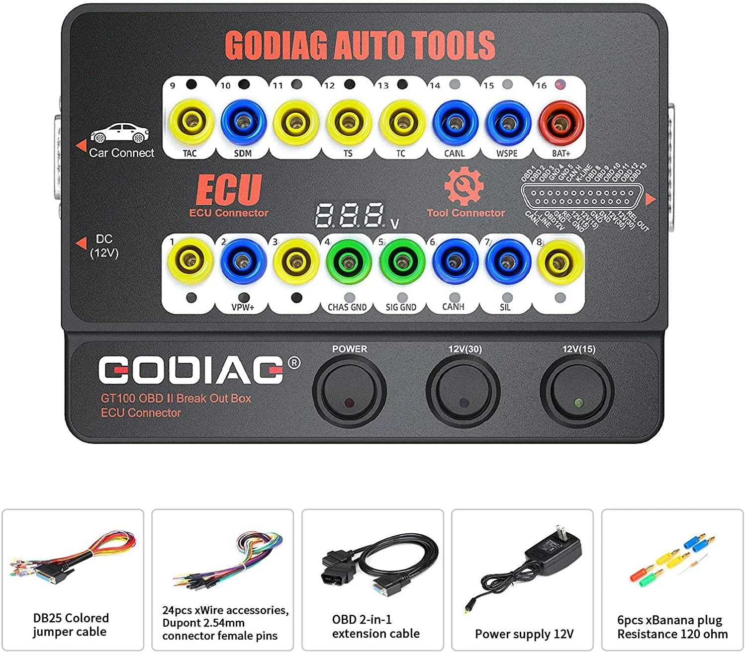 OBDII Protocol Detector Breakout Box ECU Connector F971