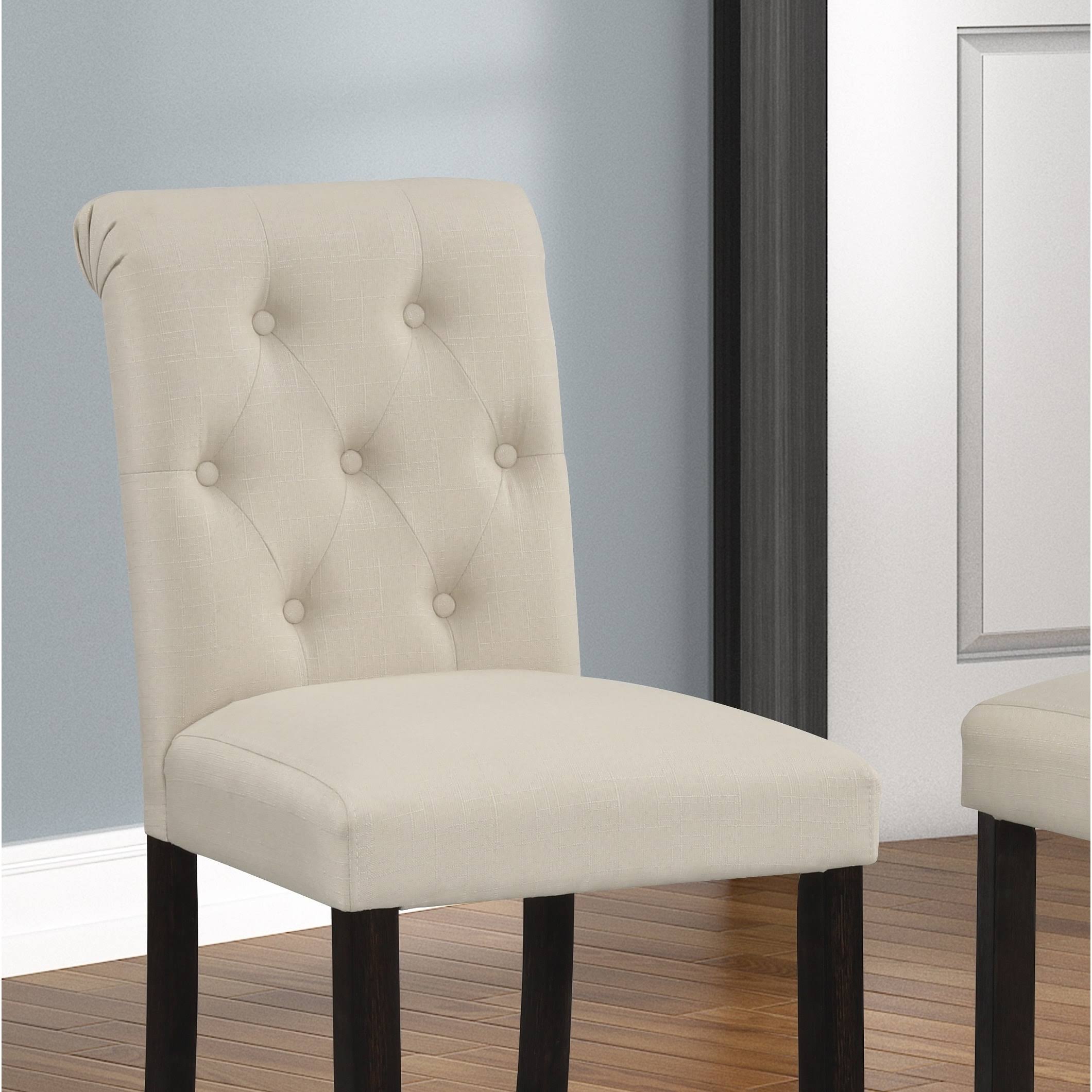 Solid Wood Tufted Barstool, Set of 2 N189394