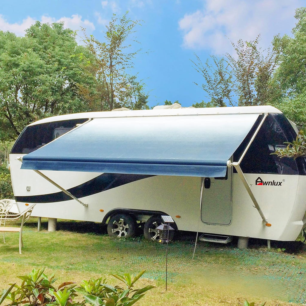 White Manual Modular Retractable RV Awning Full Set Assemblies 10x8 Ft G67208