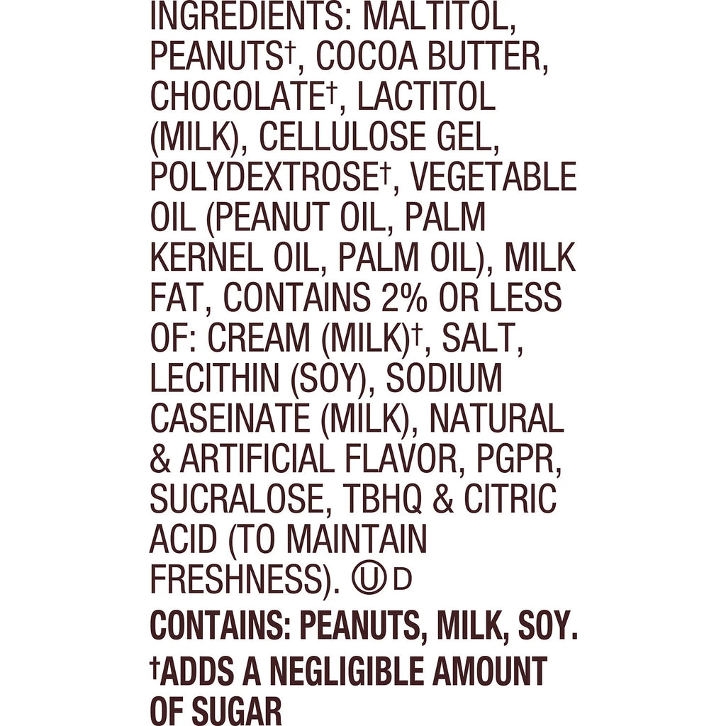 Zero Sugar Peanut Butter Cups Candy, Bag 5.1 oz F306936