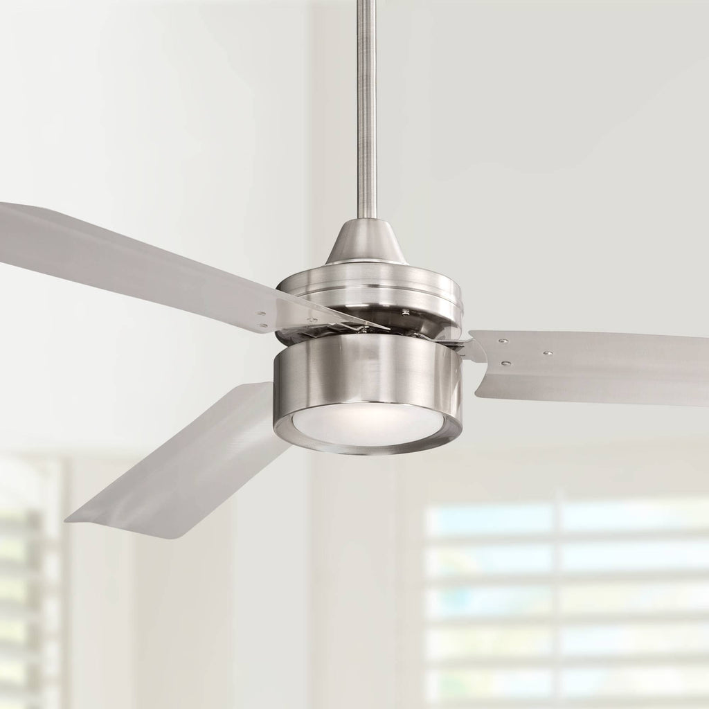 Brushed Nickel Indoor Ceiling Fan with Light LED Remote Control Z335701