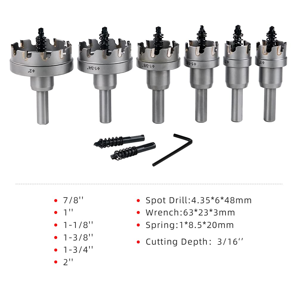 Carbide Hole Cutter Set 3PCS 7/8 to 1-3/8 Diameter J508941