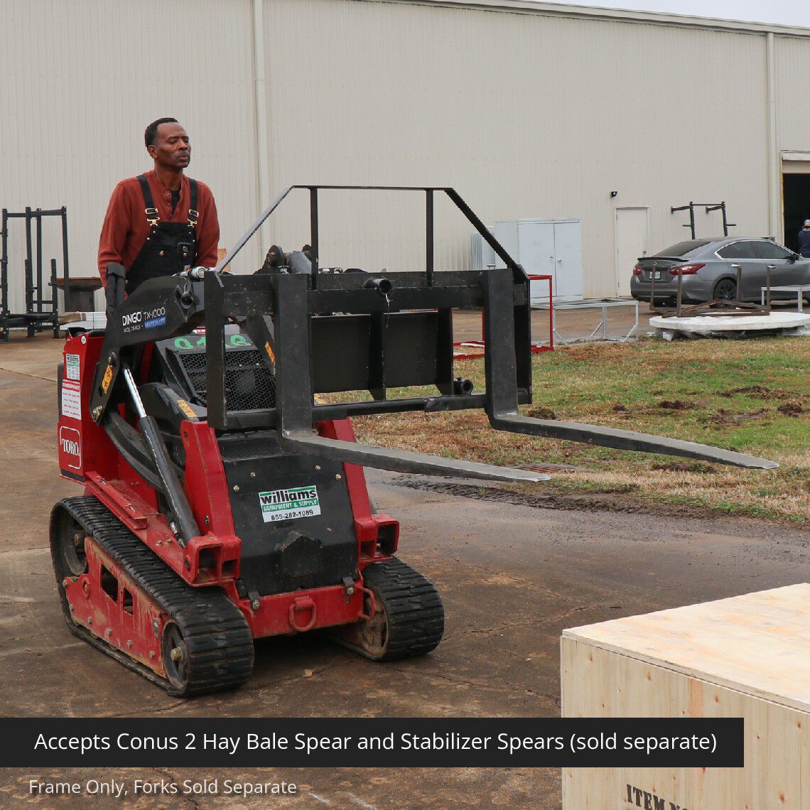 Mini Skid Steer Pallet Fork Frame, 4000 LB, Quick Tach Mounting L2108