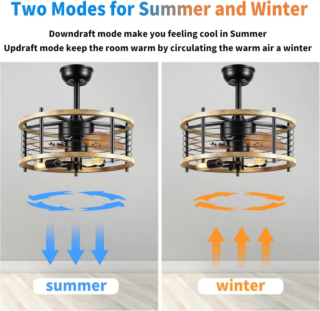 20'' Bladeless Ceiling Fan with Lights Remote Control X413745