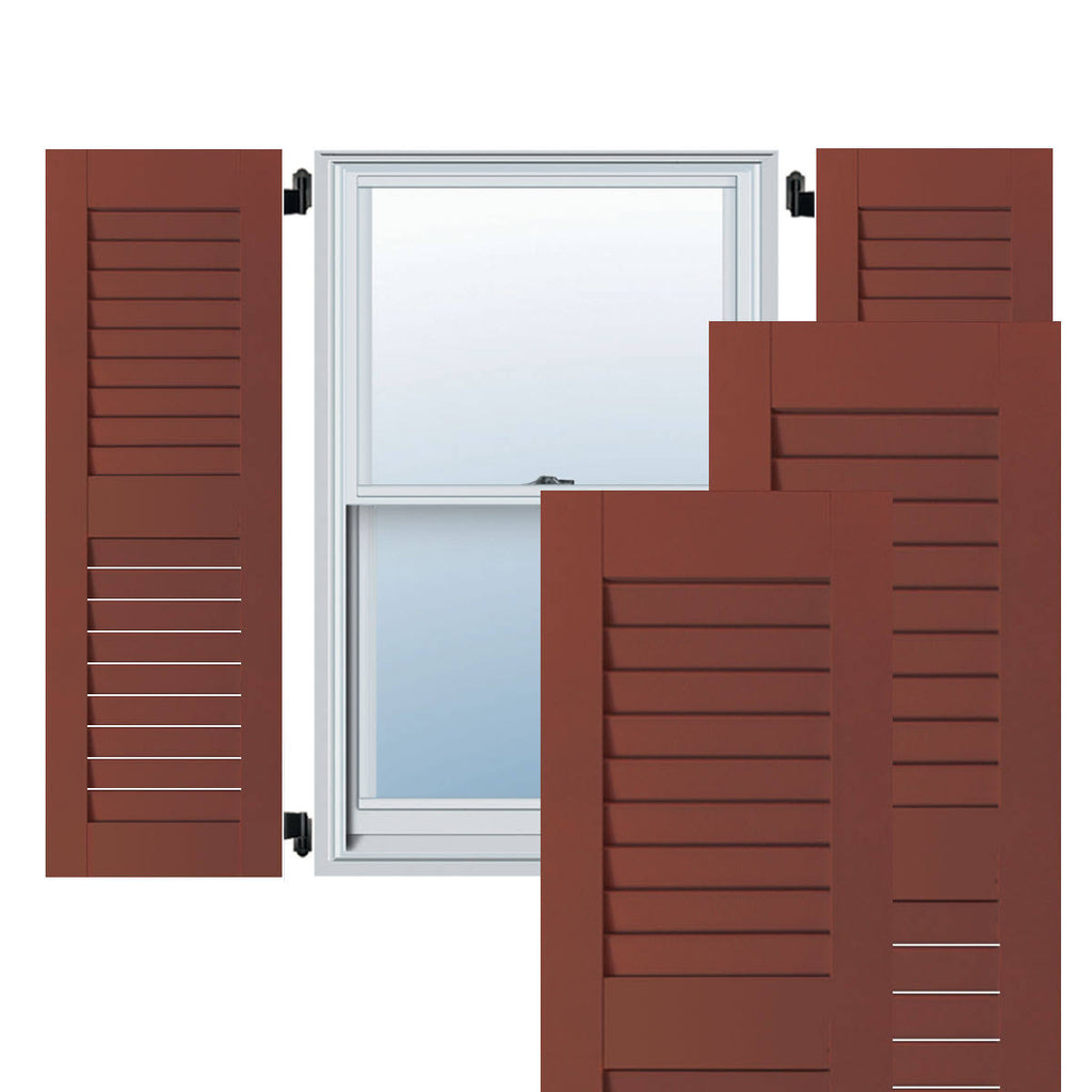 18 in. x 25 in. Real Wood Western Red Cedar Louvered Shutters Pair I162