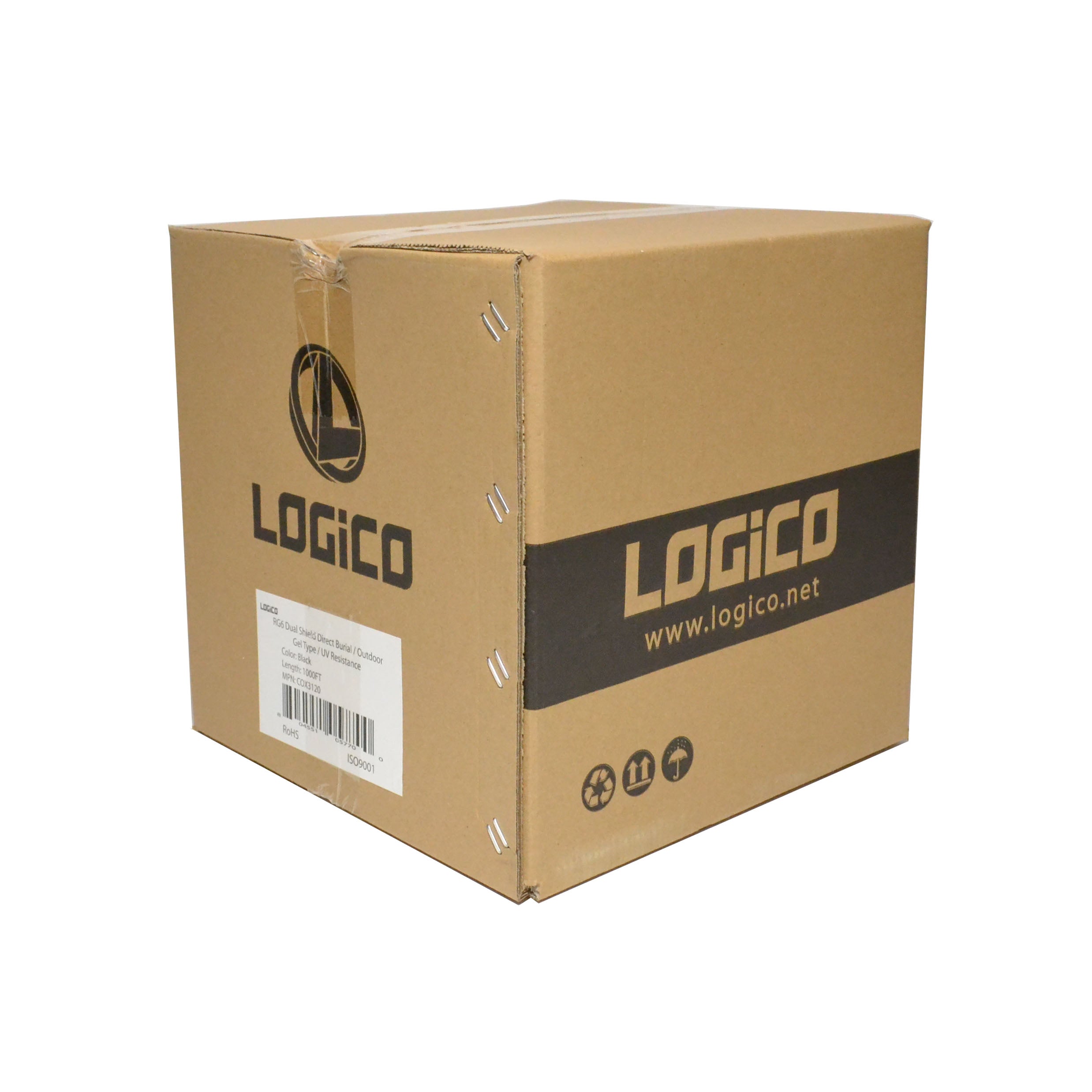 RG6 Coaxial Cable Dual Shield Direct Burial 1000ft 18AWG Black 3GHz B886995